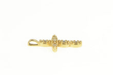 Load image into Gallery viewer, 14K Diamond Classic Cross Christian Symbol Pendant Yellow Gold