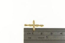 Load image into Gallery viewer, 14K Diamond Classic Cross Christian Symbol Pendant Yellow Gold