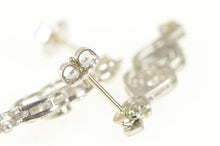 Load image into Gallery viewer, 14K Art Deco 0.75 Ctw Diamond Elaborate Dangle Earrings White Gold