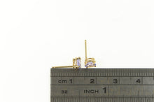 Load image into Gallery viewer, 14K Oval Amethyst Solitaire Classic Stud Earrings Yellow Gold