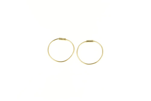 14K 12.5mm Wire Seamless Look Huggies Hoop Earrings Yellow Gold