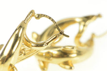 Load image into Gallery viewer, 14K Dolphin Puffy Twist Statement Hoop Earrings Yellow Gold