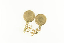 Load image into Gallery viewer, 14K 1853 One Dollar Gold Coin Diamond Dangle Earrings Yellow Gold