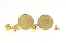 Load image into Gallery viewer, 14K 1853 One Dollar Gold Coin Diamond Dangle Earrings Yellow Gold