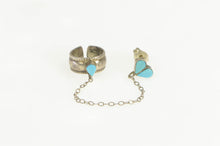 Load image into Gallery viewer, Sterling Silver Southwestern Turquoise Ear Cuff Chain Stud Earring