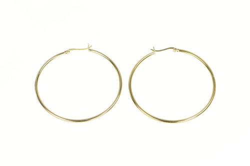 Sterling Silver 50.5mm Classic Round Fashion Hoop Vintage Earrings
