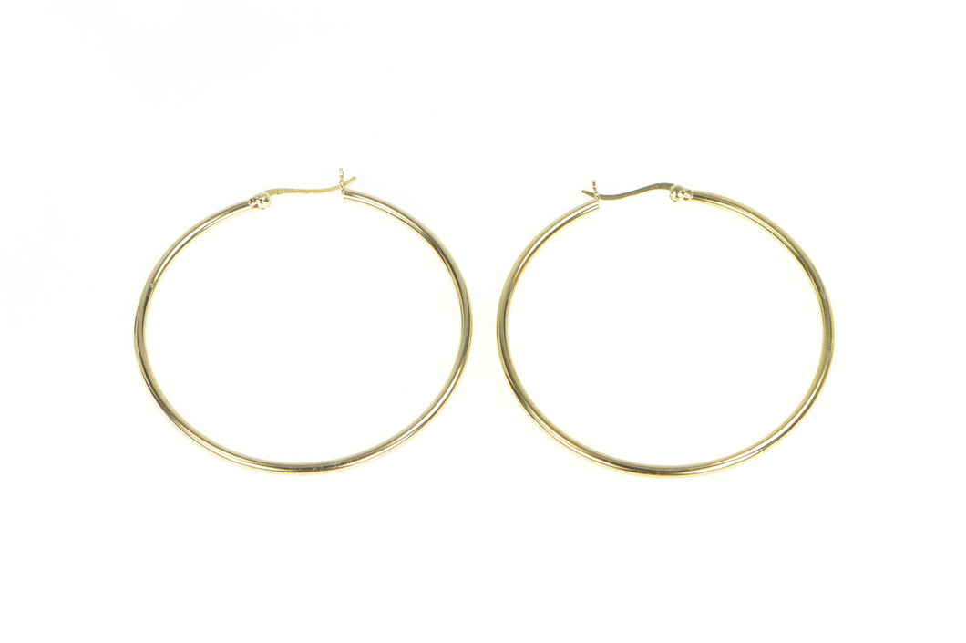 Sterling Silver 50.5mm Classic Round Fashion Hoop Vintage Earrings
