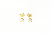 Load image into Gallery viewer, 14K Classic Round Natural Opal Solitaire Stud Earrings Yellow Gold