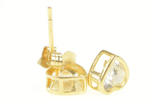 Load image into Gallery viewer, 14K Heart Cut Cubic Zirconia Solitaire Stud Earrings Yellow Gold