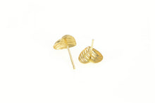 Load image into Gallery viewer, 14K Grooved Heart High Relief Love Symbol Stud Earrings Yellow Gold