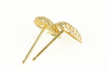 Load image into Gallery viewer, 14K Grooved Heart High Relief Love Symbol Stud Earrings Yellow Gold