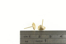 Load image into Gallery viewer, 14K Grooved Heart High Relief Love Symbol Stud Earrings Yellow Gold