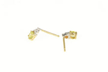 Load image into Gallery viewer, 14K Peridot Diamond Accent Stud Simple Earrings Yellow Gold