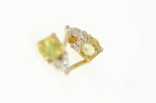 Load image into Gallery viewer, 14K Peridot Diamond Accent Stud Simple Earrings Yellow Gold