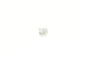 10K Round Cubic Zirconia Solitaire Simple Single Earring White Gold