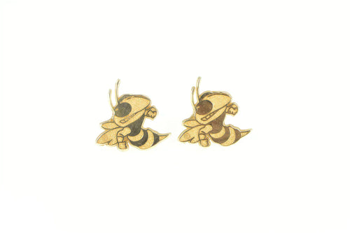 14K Georgia Tech Yellow Jackets Logo Stud Earrings Yellow Gold