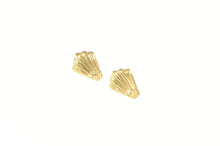 Load image into Gallery viewer, 10K Scalloped High Relief Sea Shell Stud Earrings Yellow Gold