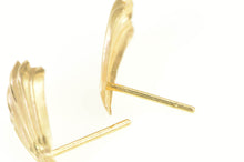 Load image into Gallery viewer, 10K Scalloped High Relief Sea Shell Stud Earrings Yellow Gold