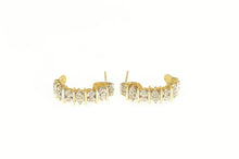 Load image into Gallery viewer, 14K 0.33 Ctw Diamond Curved Hoop Vintage Earrings Yellow Gold