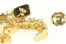 Load image into Gallery viewer, 14K 0.33 Ctw Diamond Curved Hoop Vintage Earrings Yellow Gold