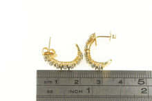 Load image into Gallery viewer, 14K 0.33 Ctw Diamond Curved Hoop Vintage Earrings Yellow Gold