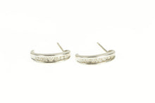 Load image into Gallery viewer, 10K 0.25 Ctw Diamond Semi Hoop Statement Earrings White Gold
