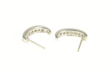 Load image into Gallery viewer, 10K 0.25 Ctw Diamond Semi Hoop Statement Earrings White Gold