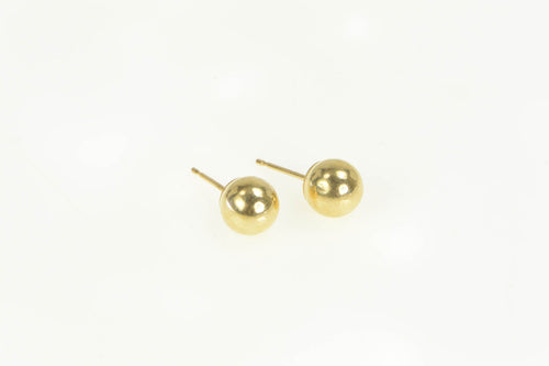 14K 6.8mm Round Ball Classic Vintage Stud Earrings Yellow Gold