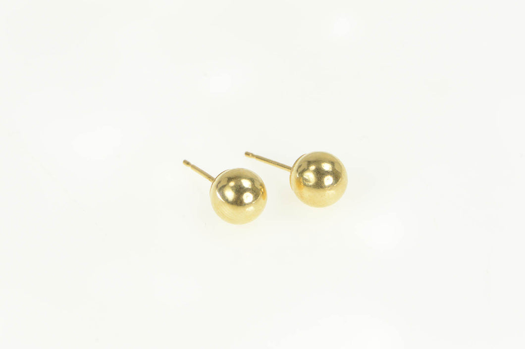 14K 6.8mm Round Ball Classic Vintage Stud Earrings Yellow Gold