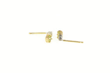 Load image into Gallery viewer, 14K Simple Peridot Diamond Accent Stud Earrings Yellow Gold
