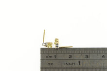 Load image into Gallery viewer, 14K Simple Peridot Diamond Accent Stud Earrings Yellow Gold