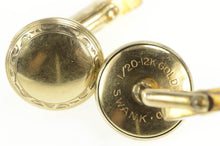 Load image into Gallery viewer, Gold Filled Art Deco Scroll Pattern Simple Round Cuff Links