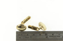 Load image into Gallery viewer, Gold Filled Art Deco Scroll Pattern Simple Round Cuff Links