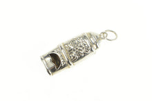 Load image into Gallery viewer, Sterling Silver Art Deco Repousse Floral Scroll Whistle Charm/Pendant