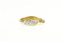 Load image into Gallery viewer, 14K Oval Diamond Striped Scarf Clip Slide Loop Pendant/Pin Yellow Gold