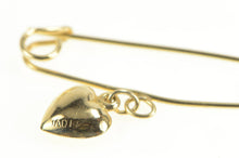 Load image into Gallery viewer, 14K Puffy Heart Charm Retro Simple Safety Pin/Brooch Yellow Gold