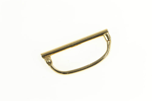 18K Curved Bar Simple Classic Scarf Clip Yellow Gold