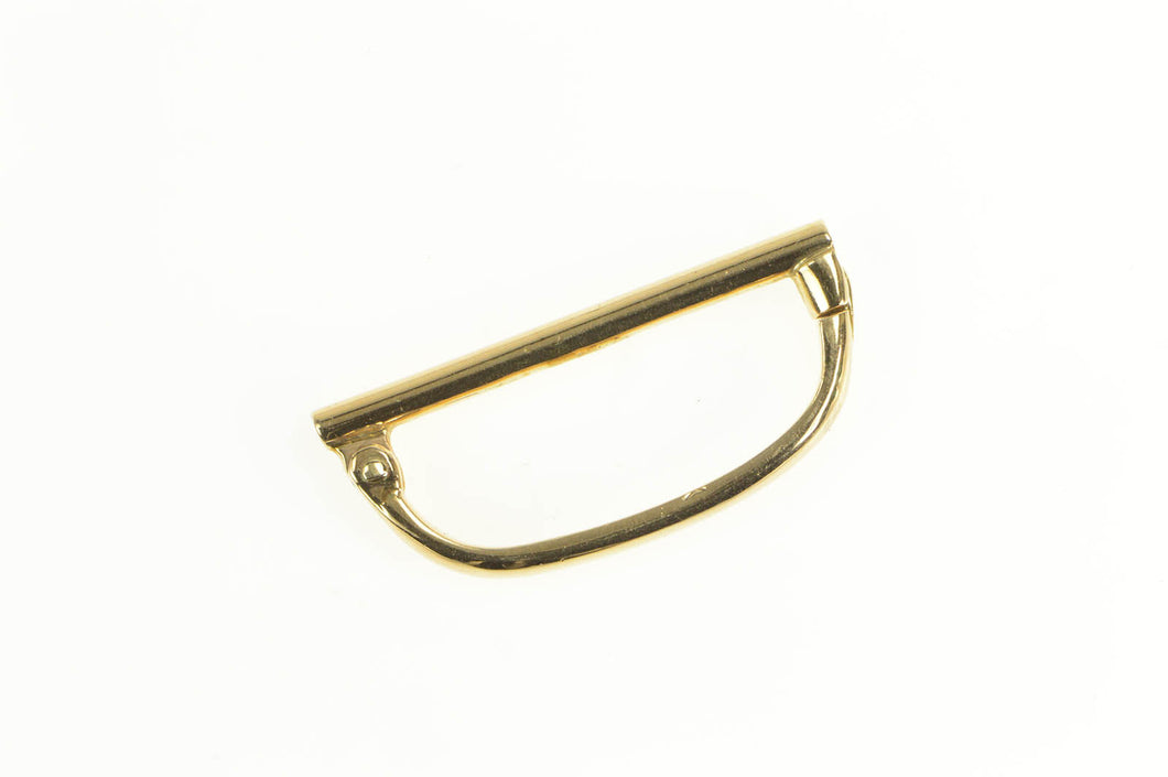 18K Curved Bar Simple Classic Scarf Clip Yellow Gold