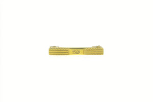 14K Art Deco B Cursive Monogram Square Bar Pin/Brooch Yellow Gold