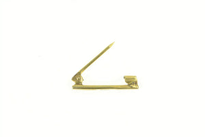 14K Art Deco B Cursive Monogram Square Bar Pin/Brooch Yellow Gold