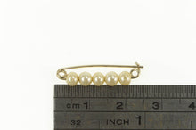 Load image into Gallery viewer, 14K Retro Pearl Beaded Classic Simple Bar Pin/Brooch Yellow Gold