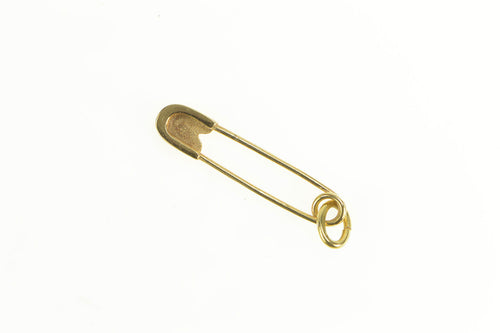 14K Classic Retro Simple Safety Pin/Brooch Yellow Gold