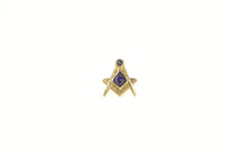 Load image into Gallery viewer, 10K G Masonic Enamel Compass Square Lapel Pin/Brooch White Gold