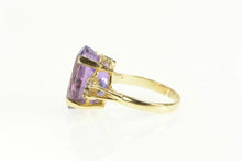 Load image into Gallery viewer, 14K Oval Amethyst Diamond Accent Cocktail Ring Yellow Gold