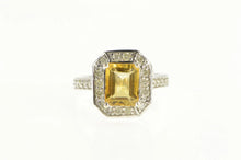 Load image into Gallery viewer, 14K 2.81 Ctw Citrine Diamond Halo Engagement Ring White Gold