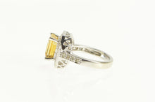 Load image into Gallery viewer, 14K 2.81 Ctw Citrine Diamond Halo Engagement Ring White Gold