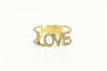 Load image into Gallery viewer, 10K LOVE Diamond Word Stackable Band Ring Yellow Gold