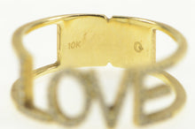 Load image into Gallery viewer, 10K LOVE Diamond Word Stackable Band Ring Yellow Gold