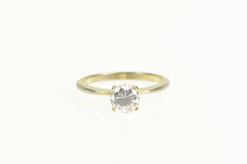 10K Round Solitaire Sim. Diamond Engagement Ring Yellow Gold