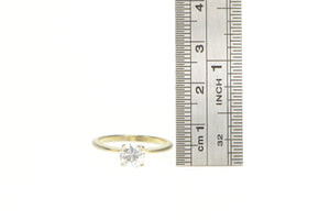 10K Round Solitaire Sim. Diamond Engagement Ring Yellow Gold